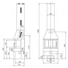 Печь-камин Бавария три стекла графит фото схема в Новополоцке