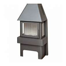 Стальной камин Бавария три стекла графит фото в Новополоцке