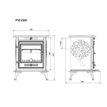 Печь-камин Kawmet P10 (6,8 кВт) EKO в Новополоцке