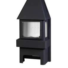 Печь-камин Бавария 3 стекла чёрная фото в Новополоцке