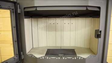 Стальной камин с шамотом Бавария Мюнхен графит фото в Новополоцке