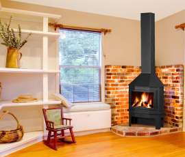 Стальной камин Мюнхен угловой чёрный фото в Новополоцке