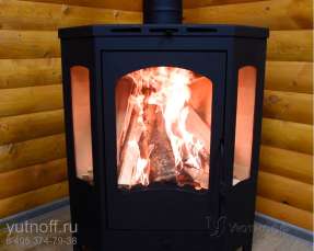 Стальной камин со стеклами Бавария панорама угловая фото в Новополоцке