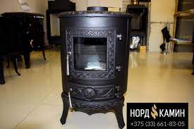 Купить Печь-камин NORDflam Palestro patine в интерьере в Новополоцке Амазонка бай фото в Новополоцке