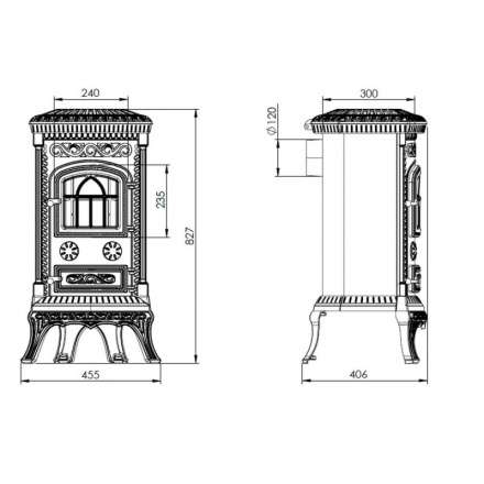 Купить Печь-камин NORDflam Plato patine чугун в Новополоцке Амазонка бай фото в Новополоцке