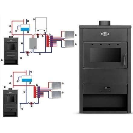 Печь-камин Blist B22 E с водяным контуром фото в Новополоцке