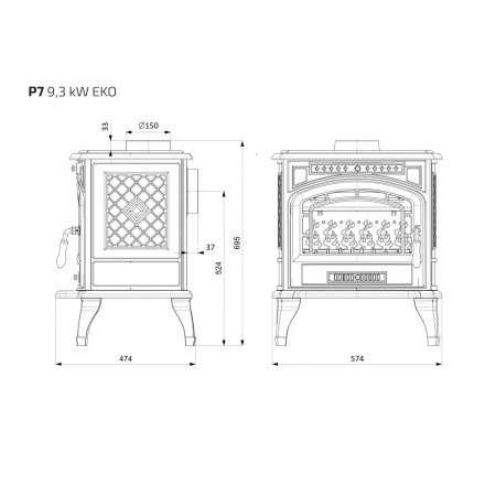 Купить Печь-камин Kawmet P7 (9.3 кВт) EKO в интерьере чугунный в Новополоцке фото в Новополоцке