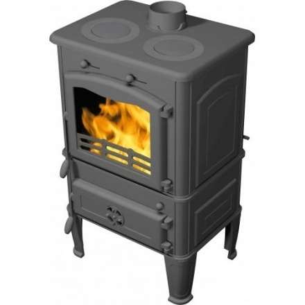 Печь-камин FireWay Dacha с варочной поверхностью патина бронза Амазонка бай фото в Новополоцке