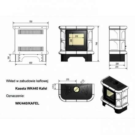 Купить кафельную печь камин Kratki WK/440/KAFEL/CZ Амазонка бай фото в Новополоцке
