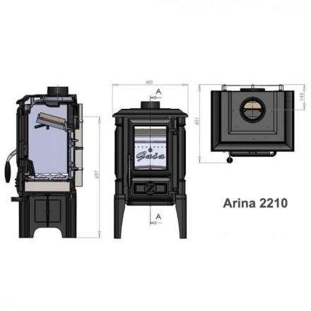 Печь GUCA Arina High из чугуна в Новополоцке