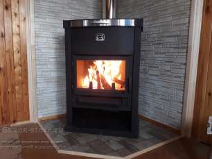 Недорогой камин со стеклом и дровницей Теплодар ОВ-140 (угловой) фото в Новополоцке