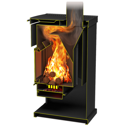 Стальной камин Теплодар ОВ-140 (угловой) фото в Новополоцке