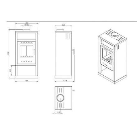Купить Печь-камин NORDflam Pireus в Новополоцке Амазонка бай фото в Новополоцке