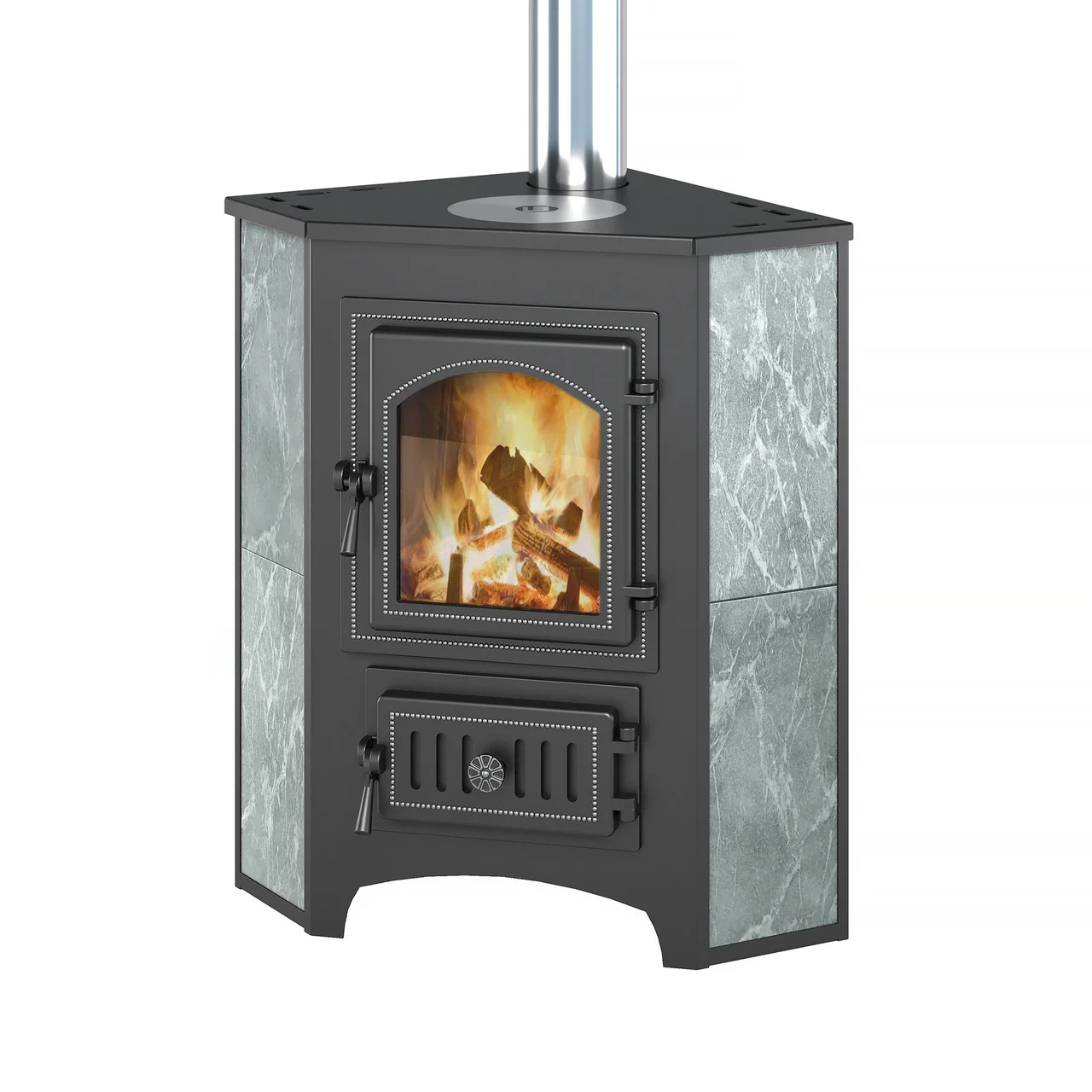 Печь-камин Везувий ПК-01 (270) угловой талькохлорит 9 кВт Амазонка бай фото в Новополоцке