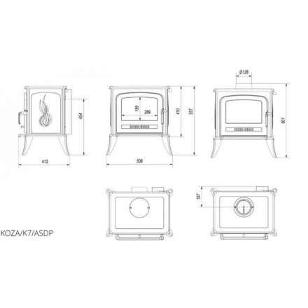 Купить Печь-камин чугунный Kratki Koza K7 с термостатом в Новополоцке Амазонка бай фото в Новополоцке