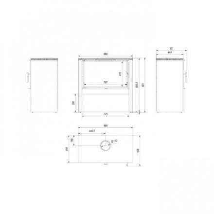 Печь-камин Kratki Juno 12/B Амазонка бай фото в Новополоцке