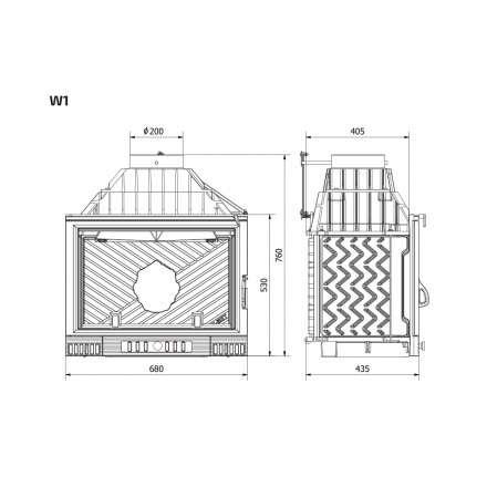 Каминная топка Kawmet W1-18 кВт Феникс в Новополоцке