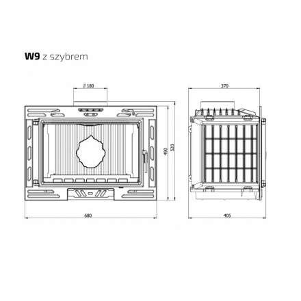 Каминная топка Kawmet W9-12,8 кВт в Новополоцке