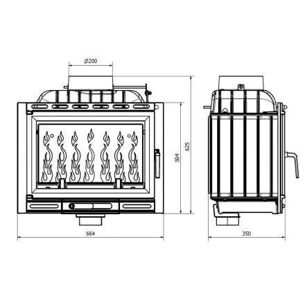 Каминная топка Kawmet W13A-11,5 кВт EKO в Новополоцке