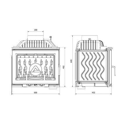 Каминная топка Kawmet W17 12,3 кВт EKO в Новополоцке