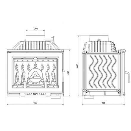Каминная топка Kawmet W17 DECOR 14 кВт в Новополоцке