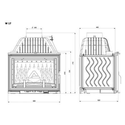 Каминная топка Kawmet W17 DECOR 16 кВт в Новополоцке