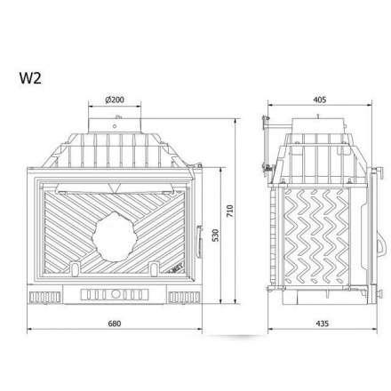 Каминная топка Kawmet W2-14,4 кВт в Новополоцке