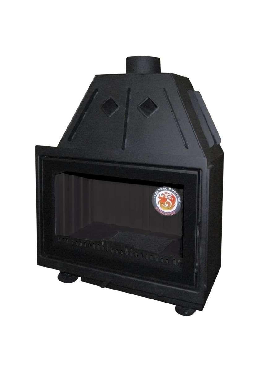 Каминная топка Экокамин Альфа 700-150 чёрный шамот принтинг купить в Новополоцке