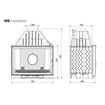 Каминная топка Kawmet W8-17,5 кВт EKO в Новополоцке