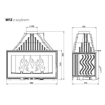 Каминная топка Kawmet W12-19,4 кВт в Новополоцке