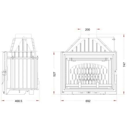 Каминная топка Invicta 700 Grand Vision с шибером в Новополоцке