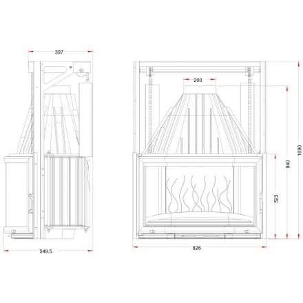 Каминная топка Invicta Prismatic 850 с подъёмом в Новополоцке