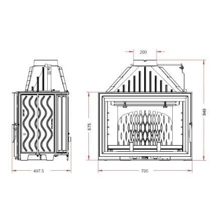 Каминная топка Invicta 800 Grande Vision с шибером в Новополоцке