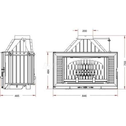 Каминная топка Invicta Horizontal 840 с шибером в Новополоцке