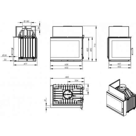 Каминная топка NORDflam Torn left в Новополоцке