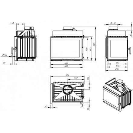 Каминная топка NORDflam Trent left в Новополоцке