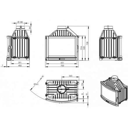 Каминная топка NORDflam Falcon в Новополоцке