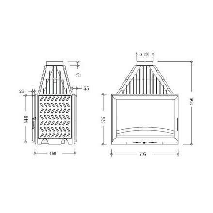 Каминная топка Invicta 800 Double Face в Новополоцке