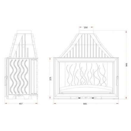 Каминная топка Invicta 900 Grand Vision с подъёмом в Новополоцке