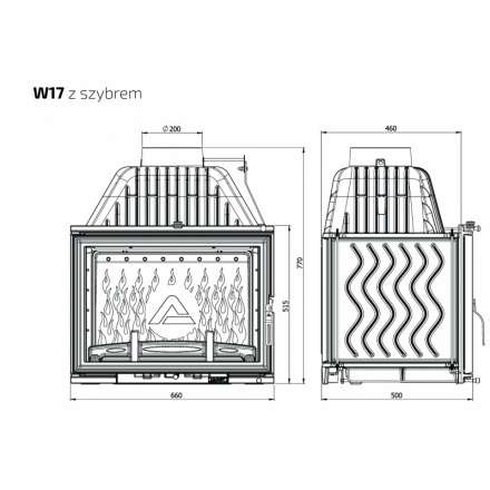 Каминная топка Kawmet W17 16 кВт в Новополоцке