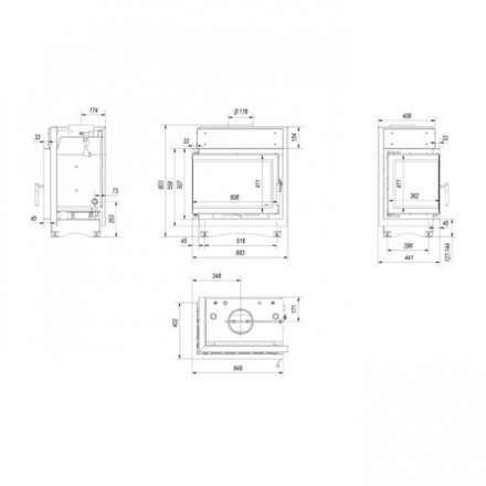 Каминная топка Kratki Maja/PW/BL/12/BS/W/Deco в Новополоцке