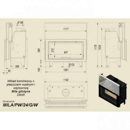 Каминная топка Kratki Mila/T/G (туннель, гильотина) в Новополоцке