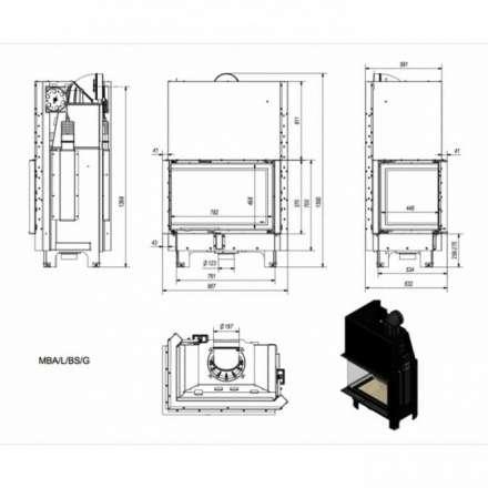 Каминная топка Kratki MBA/L/BS/G в Новополоцке