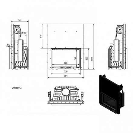 Каминная топка Kratki Wiktor/G в Новополоцке