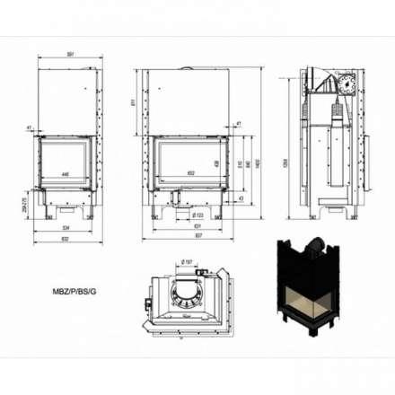 Каминная топка Kratki MBZ/P/BS/G в Новополоцке