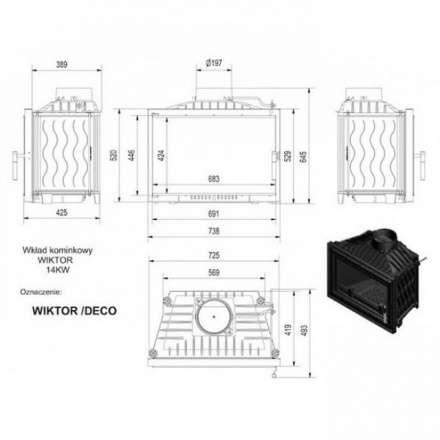 Каминная топка Kratki Wiktor/DECO в Новополоцке
