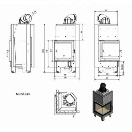 Каминная топка Kratki MBN/L/BS в Новополоцке