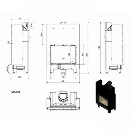 Каминная топка Kratki MBA/G в Новополоцке