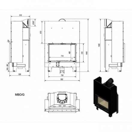 Каминная топка Kratki MBO/G в Новополоцке