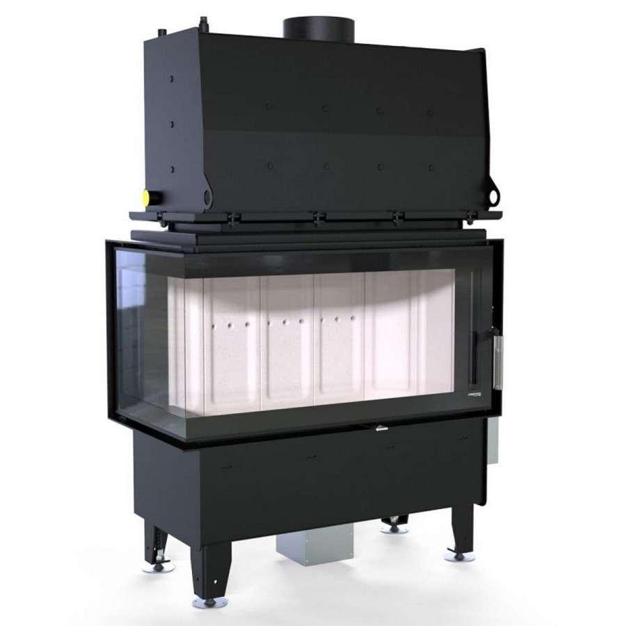 Каминная топка Defro Home RIVA ME BL SHORT угловая, с водяным контуром Амазонка бай фото в Новополоцке